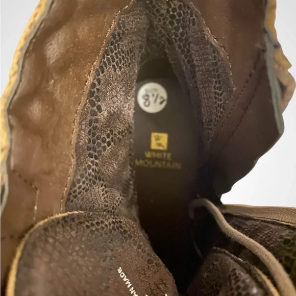 Women’s Dorsett Tan Lace Up Quilted Boots block Heel | White Mountain NWOB - Picture 6 of 10